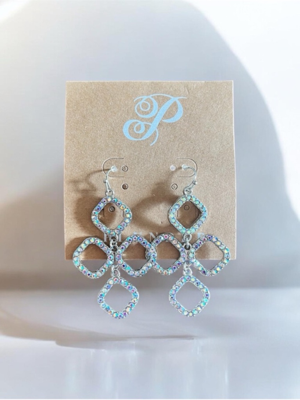 New Plunder Rhinestone Earrings - Picture 3 of 4